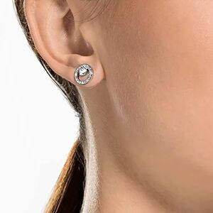 New Halo Cz Diamond & Silver Earrings